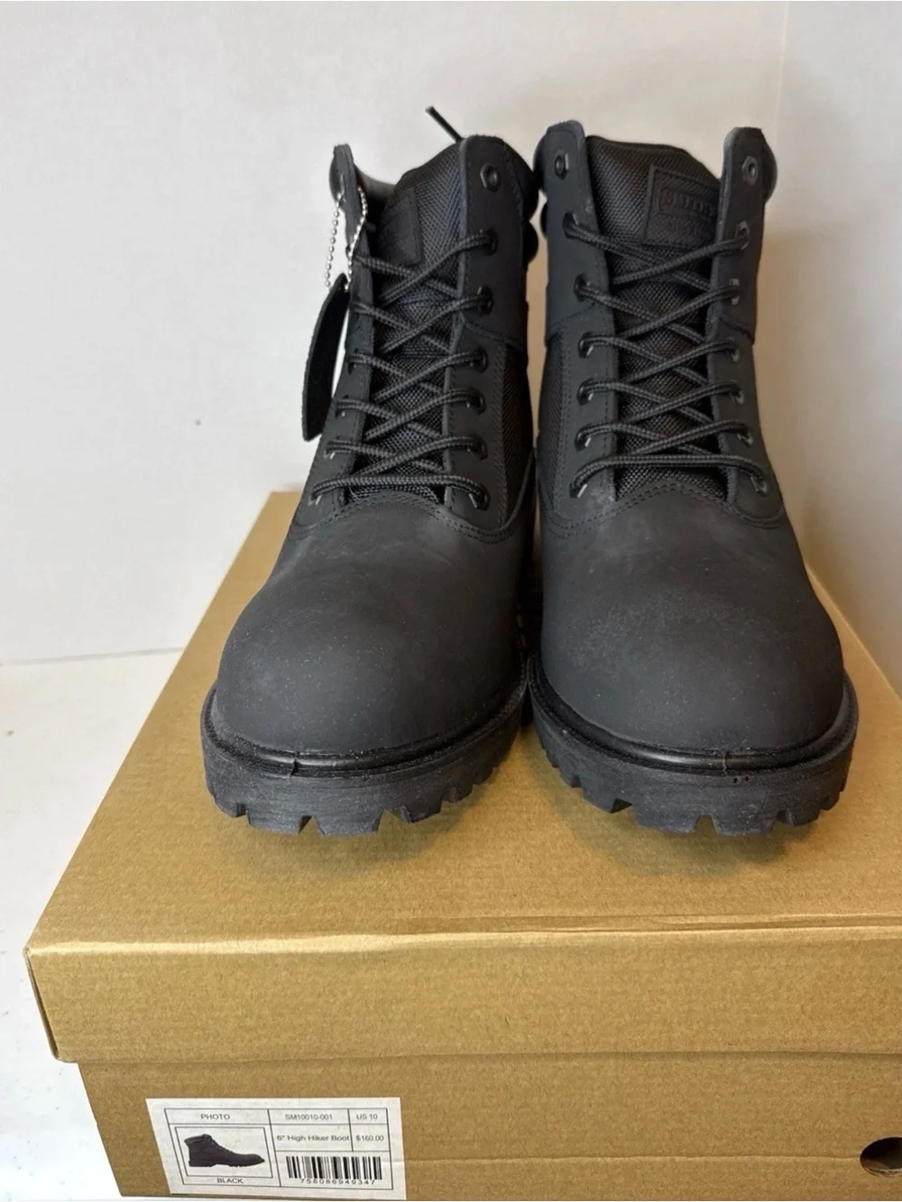 SMITH Men's Black Work Boots - Lace-Up Ankle Boot size 10
